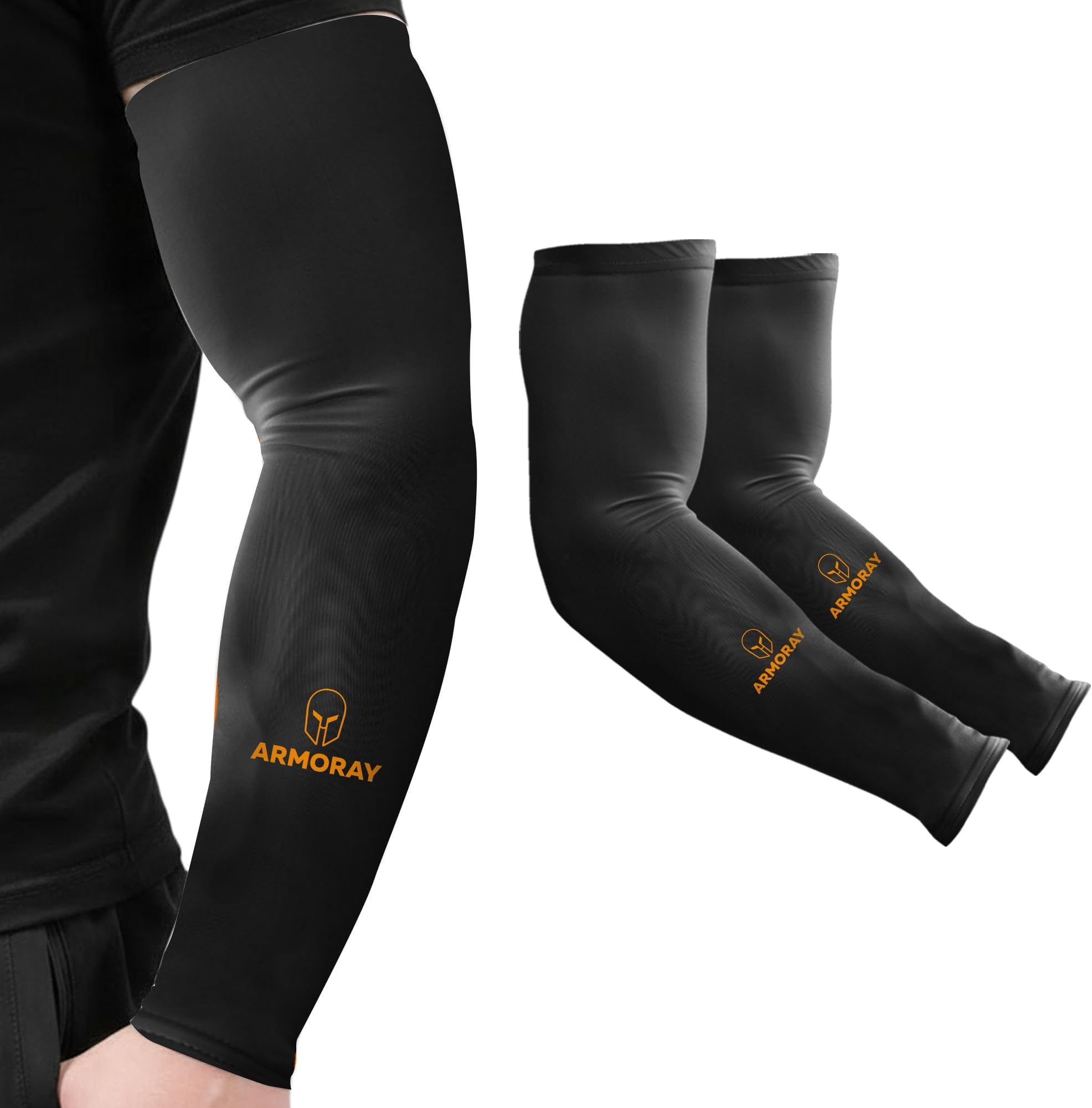 Arm Sleeves for Men & Women UPF 50 Sports Compression Cooling Sleeve for Basketball Golf Running Tattoo Coverage