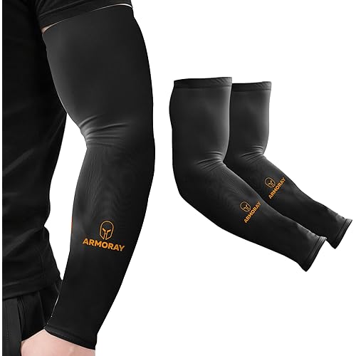 ARMORAY Arm Sleeves for Men & Women UPF 50 Sports Compression Cooling Sleeve for Basketball Golf Running Tattoo Coverage