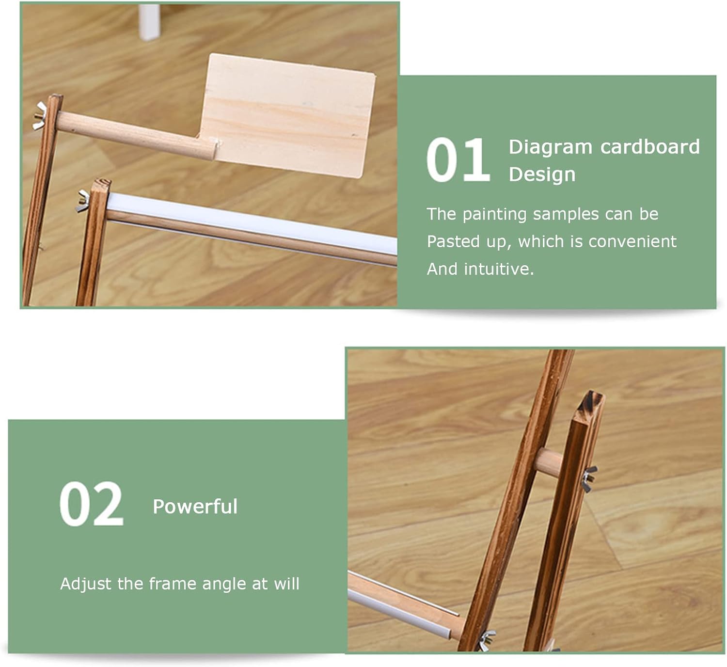 Cross-Stitch Frame Embroidery Frame, Vertical Solid Wood Adjustable Embroidery Frame, Cross-Stitch Frame, Widened Base, Right Tool Box, Convenient Storage (Baked Color)