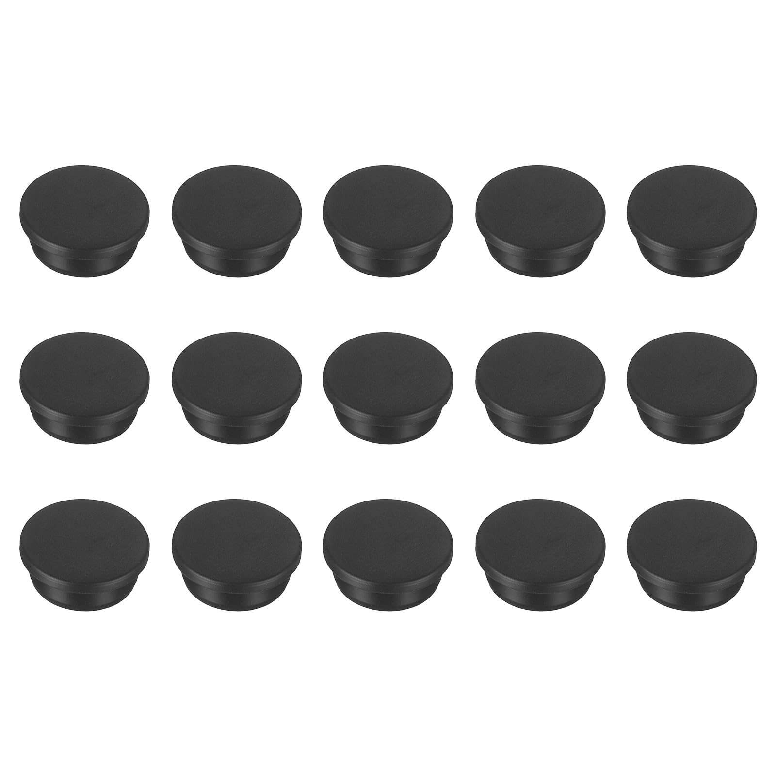 sourcing map 15pcs T-Shaped Silicone Plugs 32mm 1-1/4 Inch Dia Snap in Plug Hole Seal Cover Round Rubber Stopper for 31-32mm Holes Kitchen Rubber Bulkheads Waterproof Sealing, Black