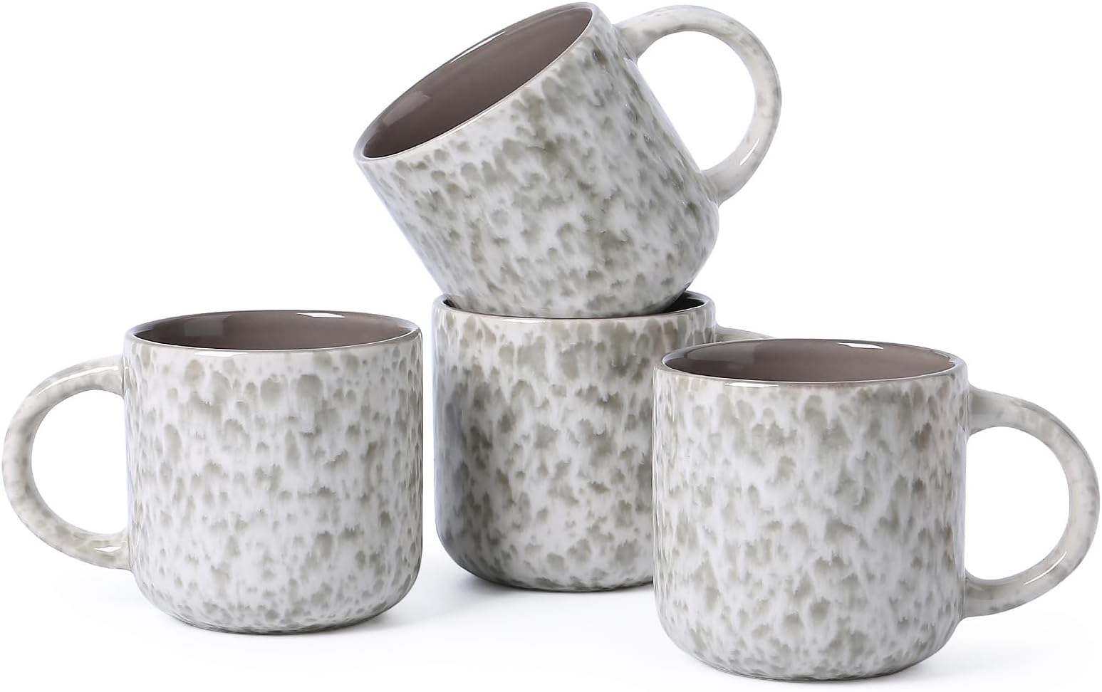 MONITO 12OZ Coffee Mugs Set of 4, Modern Ceramic Coffee Mug Set with Handle