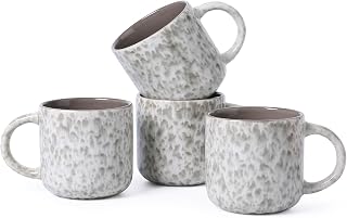 MONITO 12OZ Coffee Mugs Set of 4, Modern Ceramic Coffee Mug Set with Handle