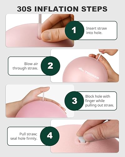 Miniatura 8 de Trideer Pelota de pilates de 9 pulgadas, pequeña pelota de ejercicio con guía de ejercicio, mini bola de yoga para pilates, yoga, entrenamiento de