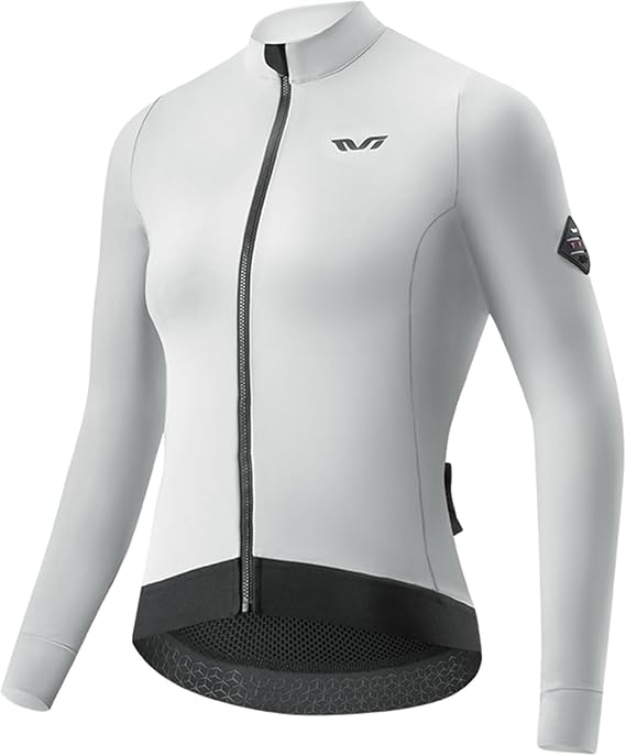 ROCKBROS Maillot De Cyclisme Femme Manches Longues Respirant Léger - Veste Vélo Été VTT Route Course Blanc Gris S-XL