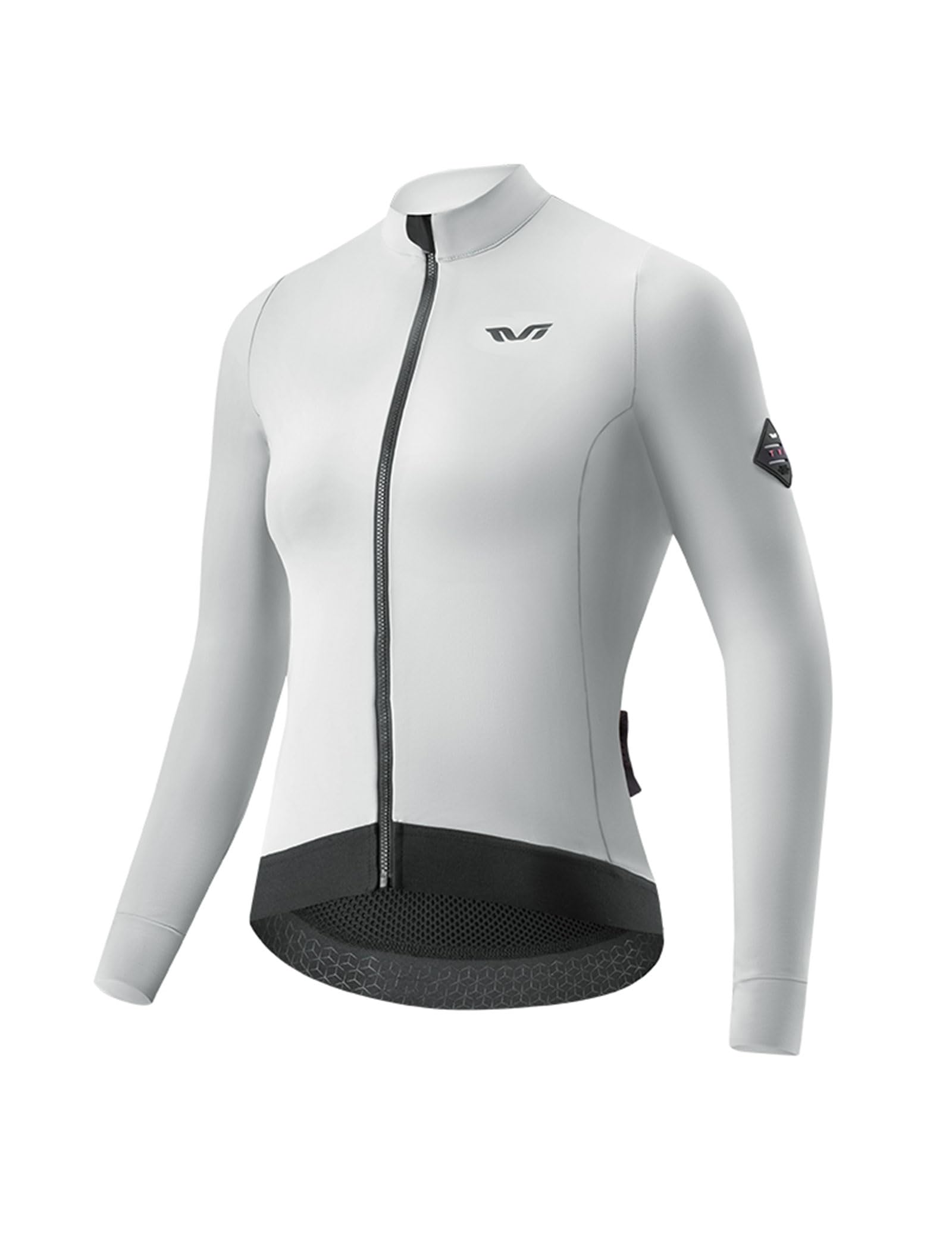 Maillot De Cyclisme Manches Longues Unisexe - Blanc/Noir - Anti-UV - Vélo Été