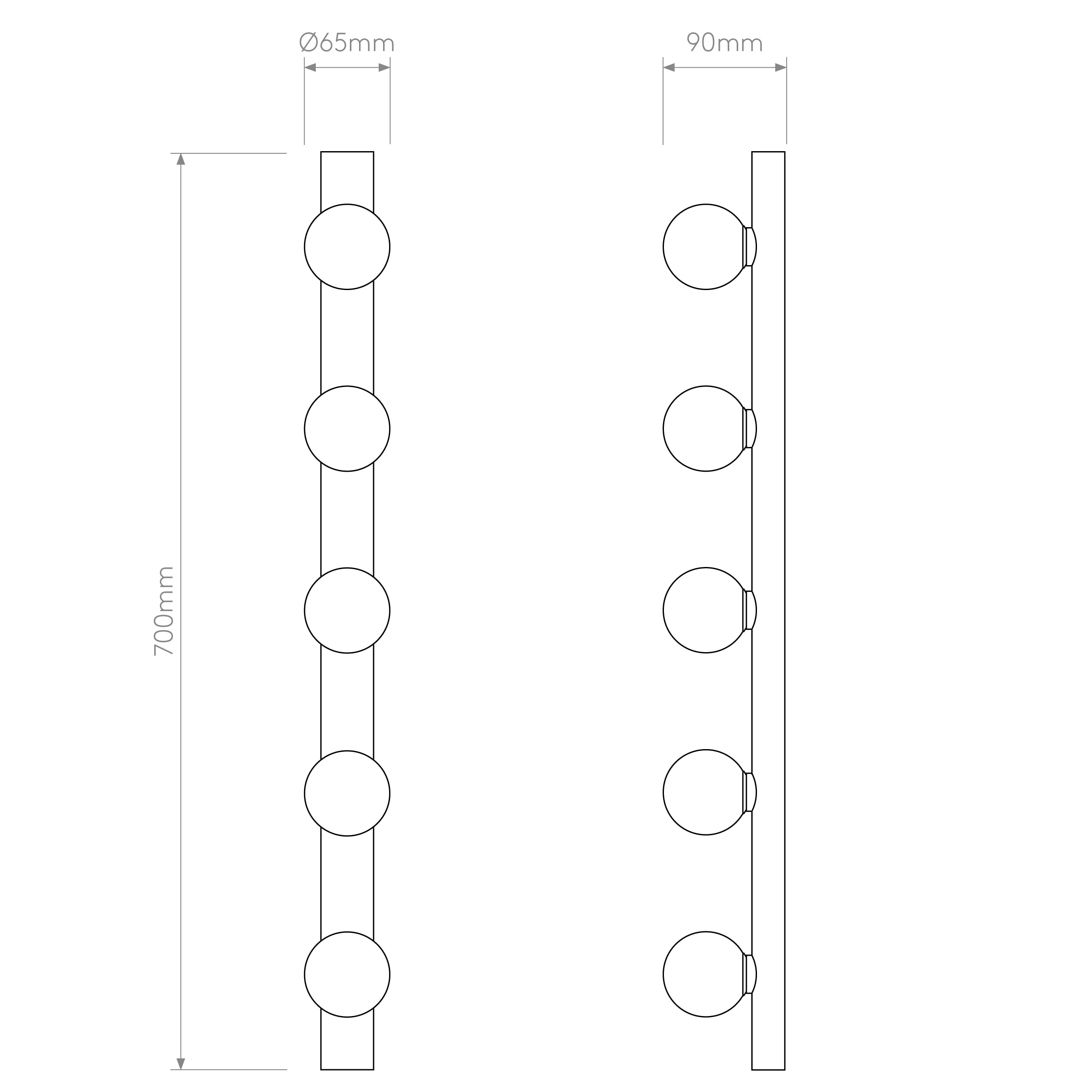 Astro Cabaret 5 II 1087008 - Lampada da parete per bagno, classe IP44, colore: Nero opaco
