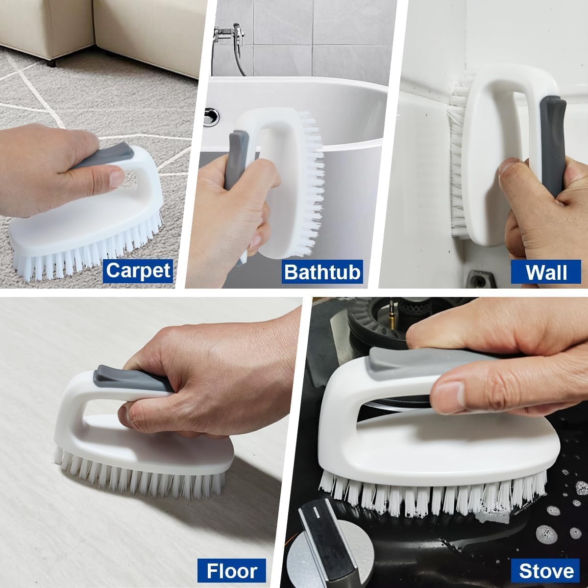 CELOX Cleaning Brush Set, 2 Dish Brush with soap Dispenser & 2 Heavy Duty Scrub Brush