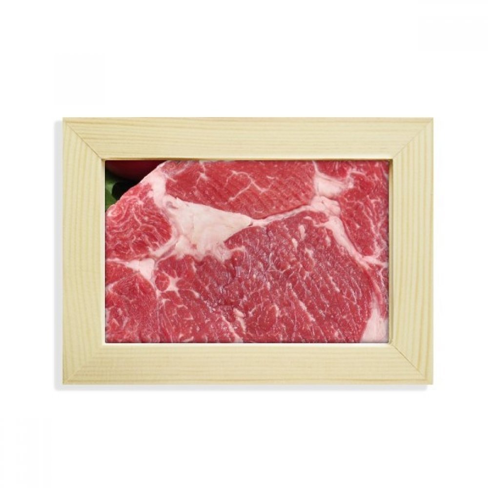Carne Cruda en Marco de Madera DIYthinker Arte de Escritorio de Alta Definición 5X7 1