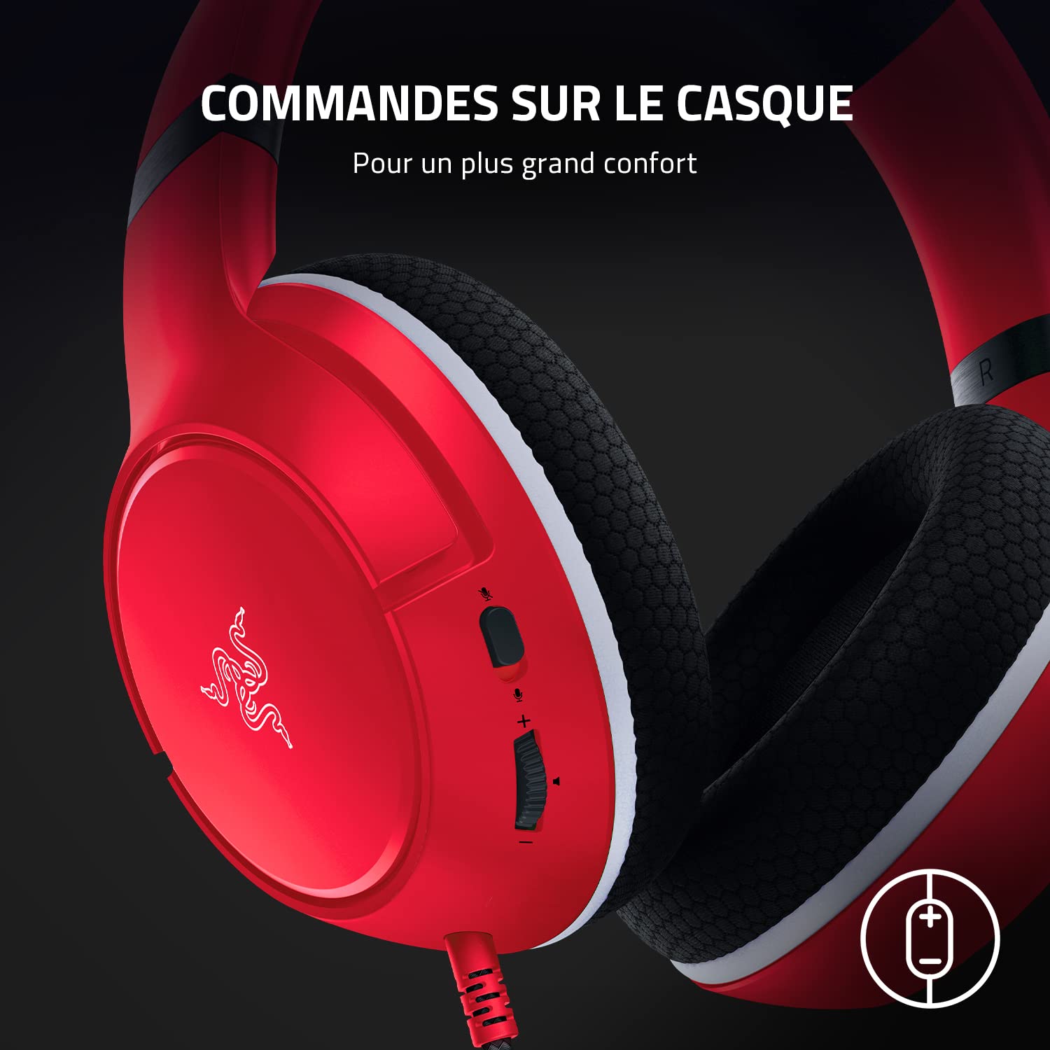 Razer Kaira X - Casque Gaming Filaire pour Xbox Series X|S (Haut-parleurs TriForce de 50mm, Microphone Cardioïde HyperClear, Commandes intégrées, Compatibilité Multiplateforme) Rouge