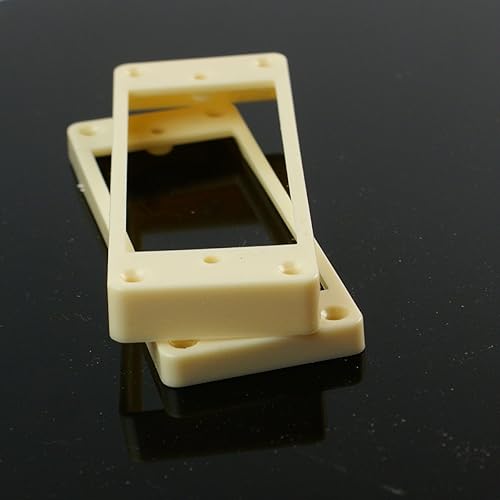 Miniatura 6 de Mini anillos de montaje Humbucker para puente y cuello, crema de fondo curvado (juego de 2)