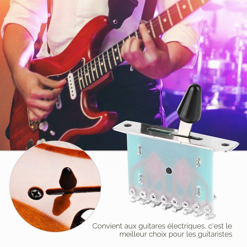 Sélecteur 5 Positions Guitare Électrique, Commutateur Micro Humbucker Contact Or, Universel Commutateur à Bascule de Guitare, Installation Facile et Haute Fiabilité