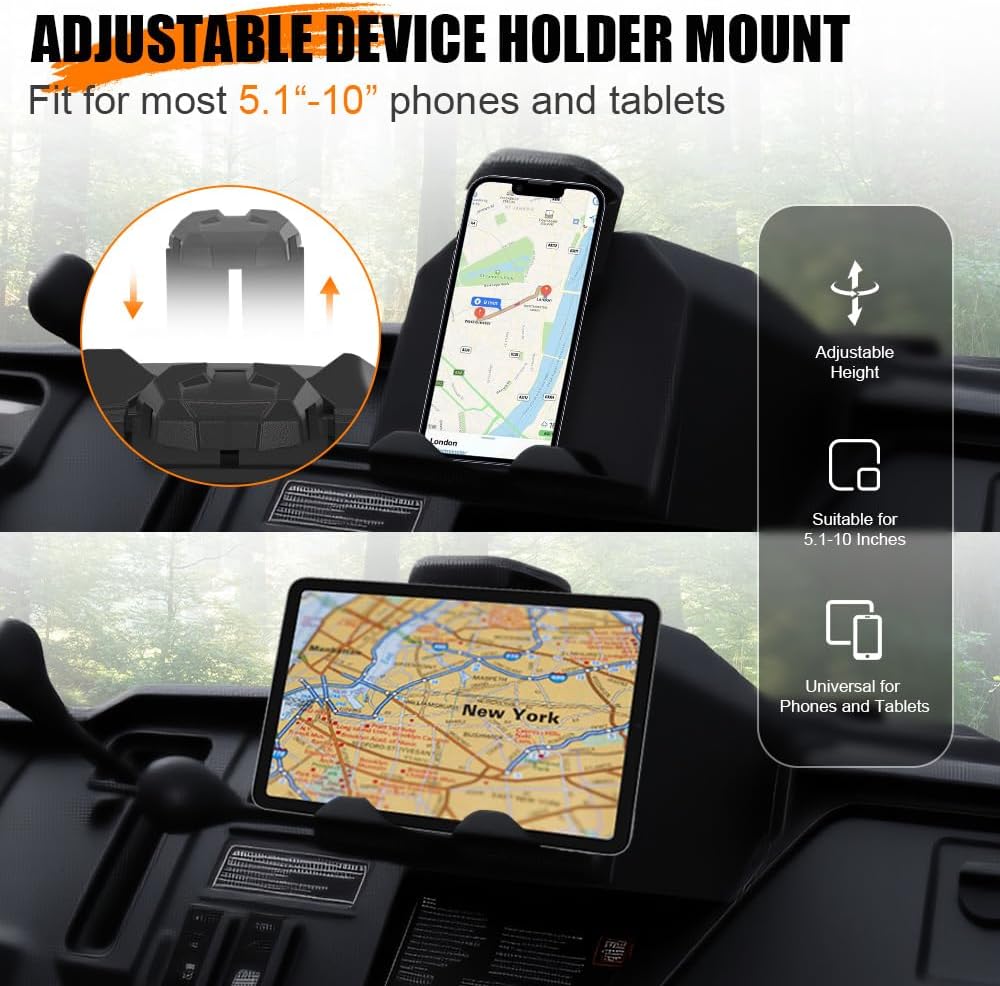 Tablet Phone Device Holder for Honda Pioneer 1000 3P 5P 6P 2022-2025,Electronic Device Holder GPS Tablet Phone Mount with Storage Box for Honda Pioneer 1000 1000-5 1000-6 2022-2025 Accessorie