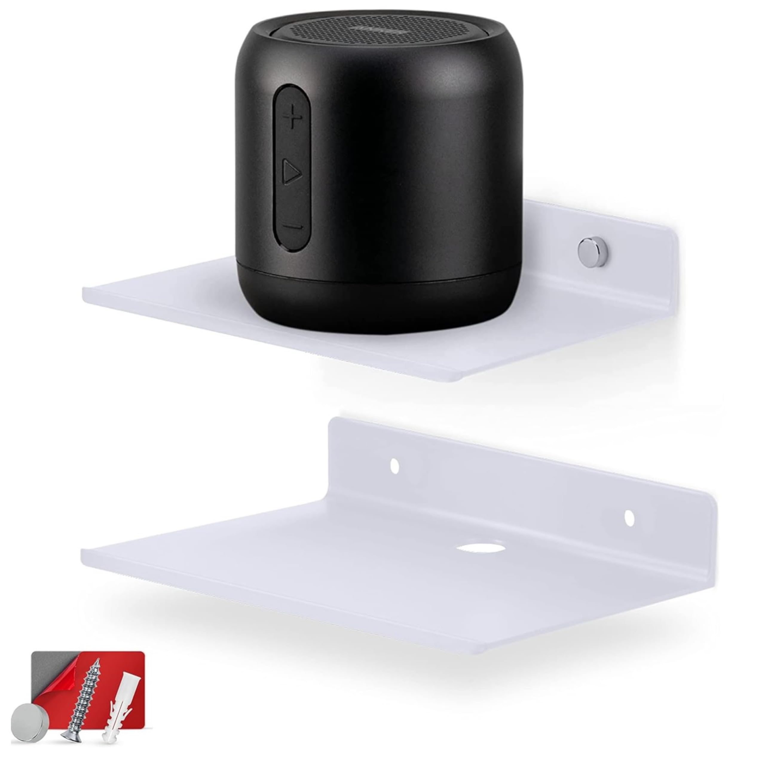 OrganizeMee Metal Small wall mounted shelves,Bluetooth speaker,Wi-Fi camera stand corner floating shelf for living room & bedroom,home decor items plant pot mounting racks [15.5 X12.5Cm] Qty 2 (White) (B0CL5327M3) Amazon Price History, Amazon Price Tracker