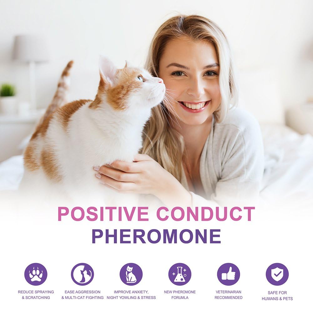 Cat Calming Diffuser Refill Kit - 35 Days Pheromone Formula to Relieve Stress, Reduce Scratching, Urine Spraying & Hiding - for Cats & Kittens - image 4
