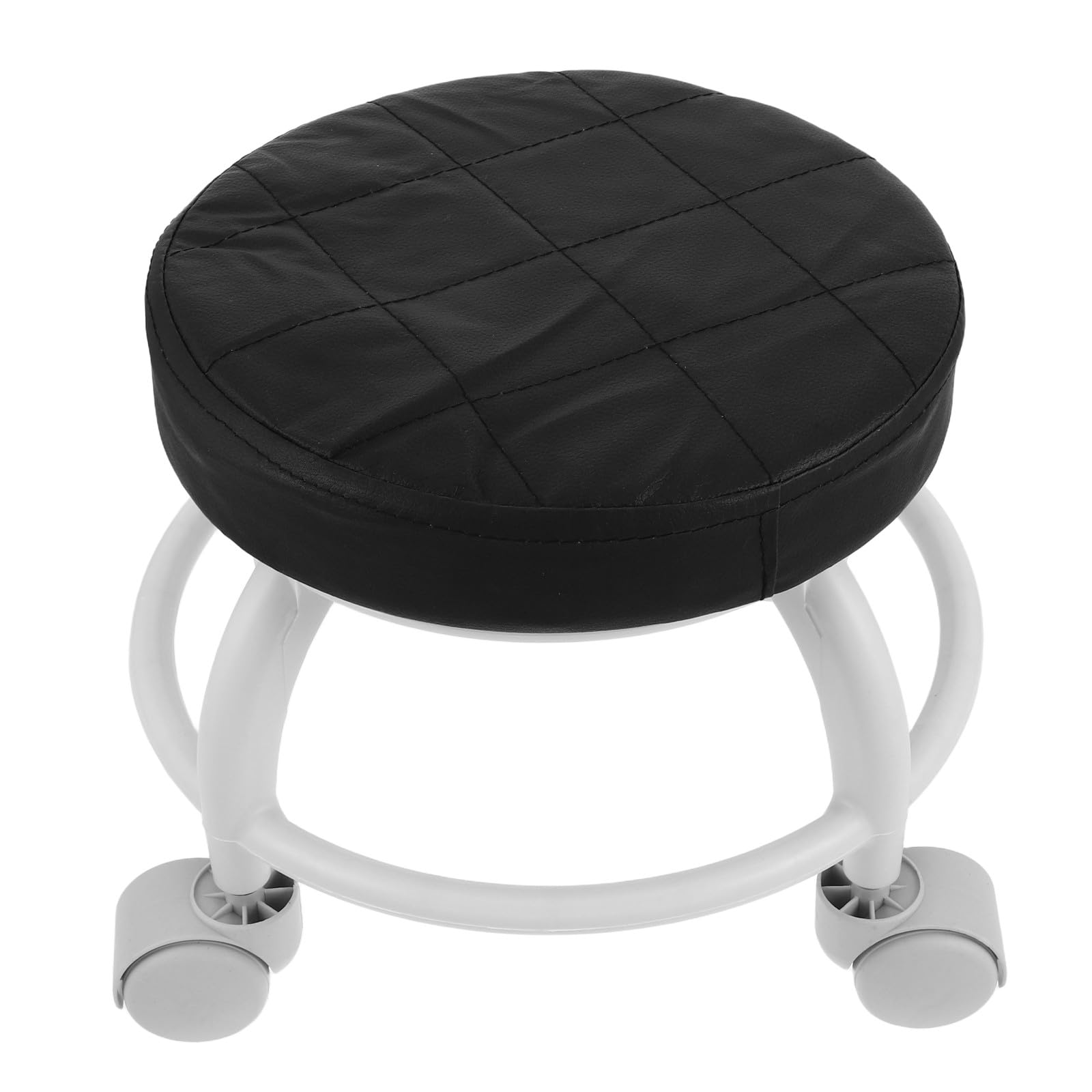Sgabello per Pedicure con Ruote Nero Ergonomico e Comodo, Materiale Pu e Plastico, Design Semplice ed Elegante per Saloni di Bellezza Colore Casuale
