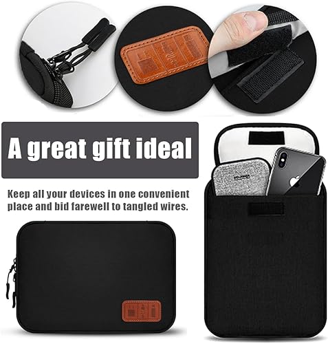 Miniatura 5 de Bolsa organizadora de cables de viaje, accesorios electrónicos, artículos esenciales de viaje, bolsa de almacenamiento para cable, cargador,