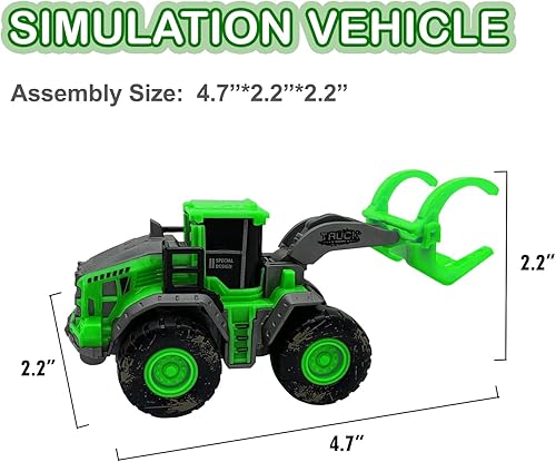 Vista 2 de Boersma Construction Excavator Toys for 3 Year Old Boys, Toddler Car Toy Trucks, Kids Construction Vehicle Toys, Bulldozers Cranes Excavators