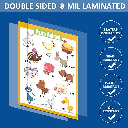 Miniatura 3 de 4 carteles educativos laminados para preescolares para niños pequeños, gráficos de pared educativos, carteles de aula escolar, decoraciones de clase