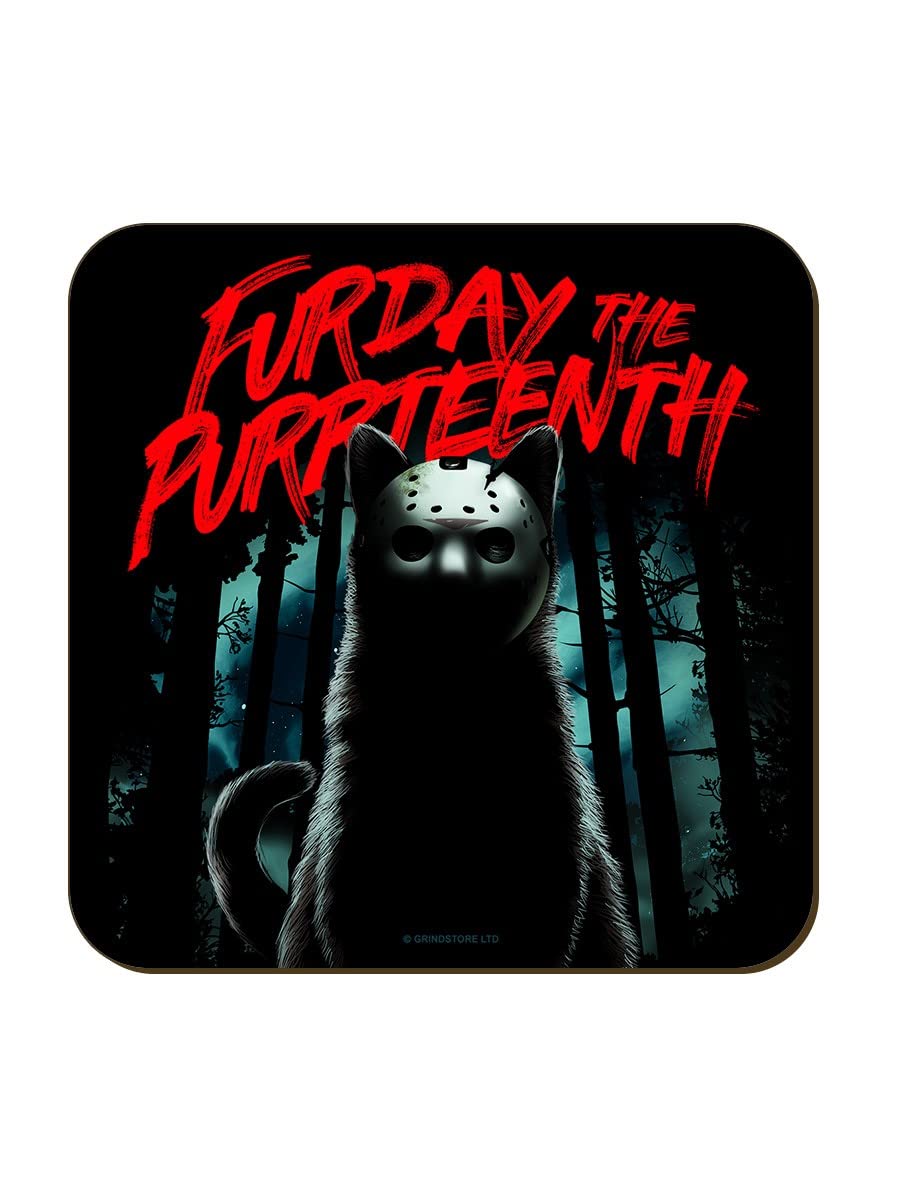 Grindstore Originals Black Furday The Purrteenth Coaster 9.2X9.2cm