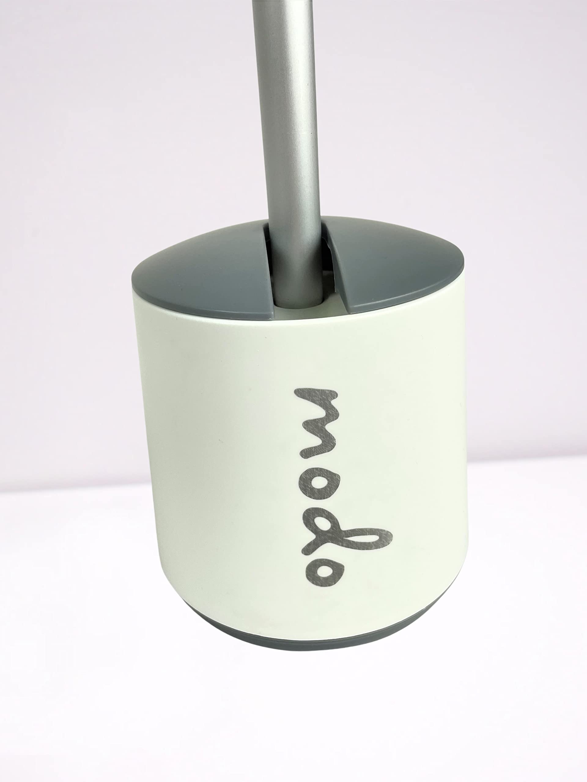 Scopino WC In Silicone Modo Con Supporto A Chiusura Automatica - Manico Lungo, Base Antigoccia, Design Moderno - 2