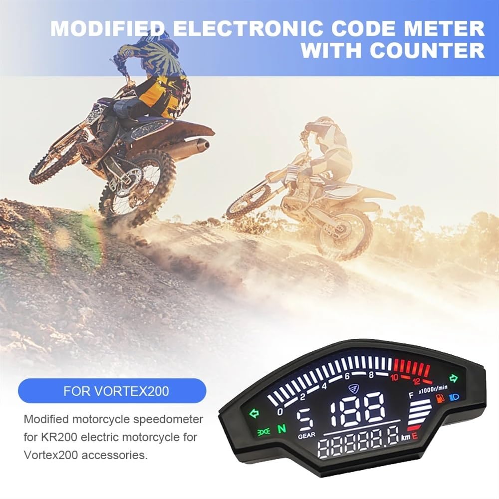 Odómetro Digital Tacómetro Electrónico con Pantalla, Odómetro, Resistente Al Agua, Medidor Digital De Precisión para Modificación para Vortex200