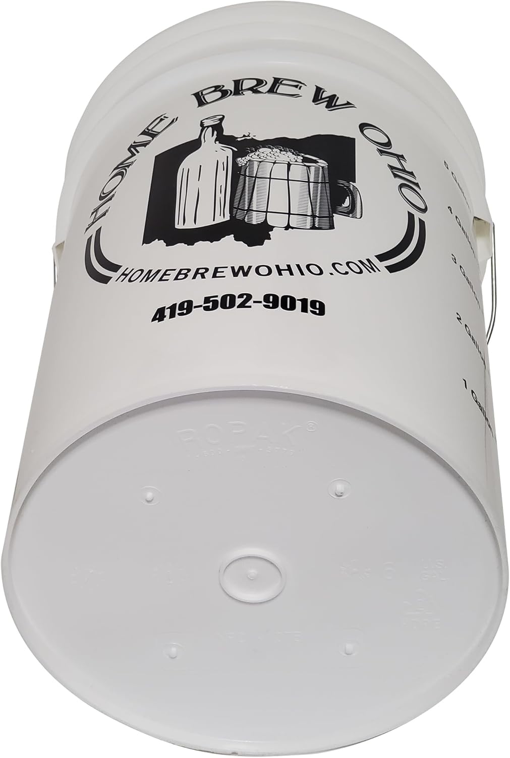 Home Brew Ohio 6.5 Gallon Fermenting Bucket with Grommeted Lid and Three-Piece Airlock
