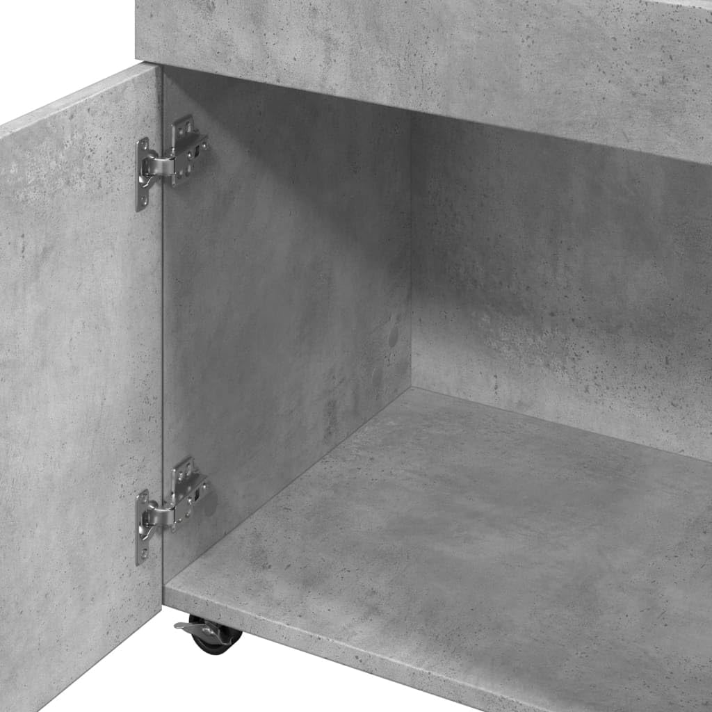 vidaXL Carrello Bar Grigio Cemento 50x41x89 cm in Legno Multistrato