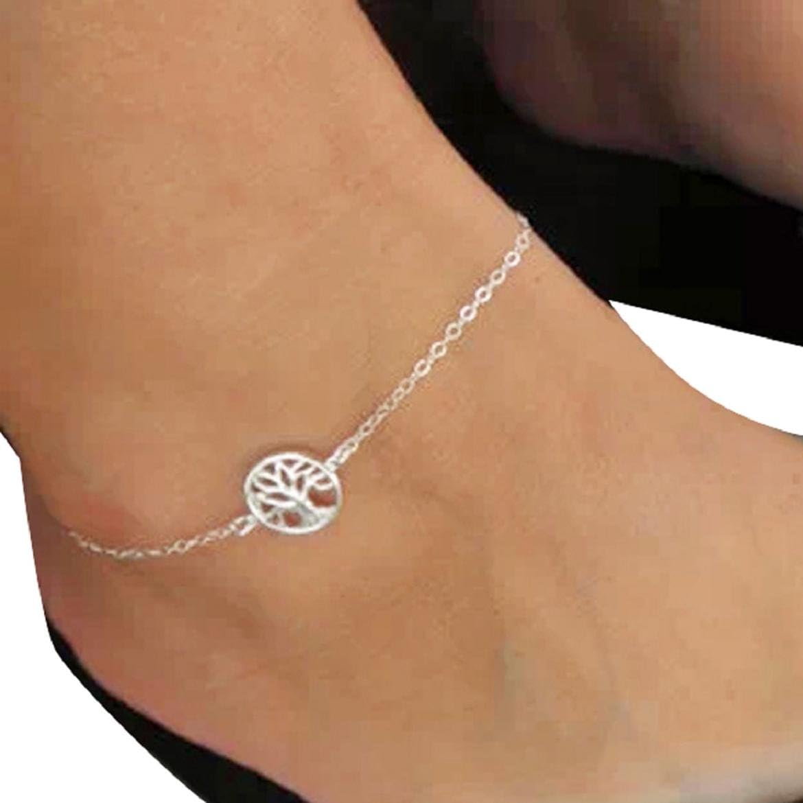 CHOP MALL Fashion Tree Silver Womens Lady Anklet