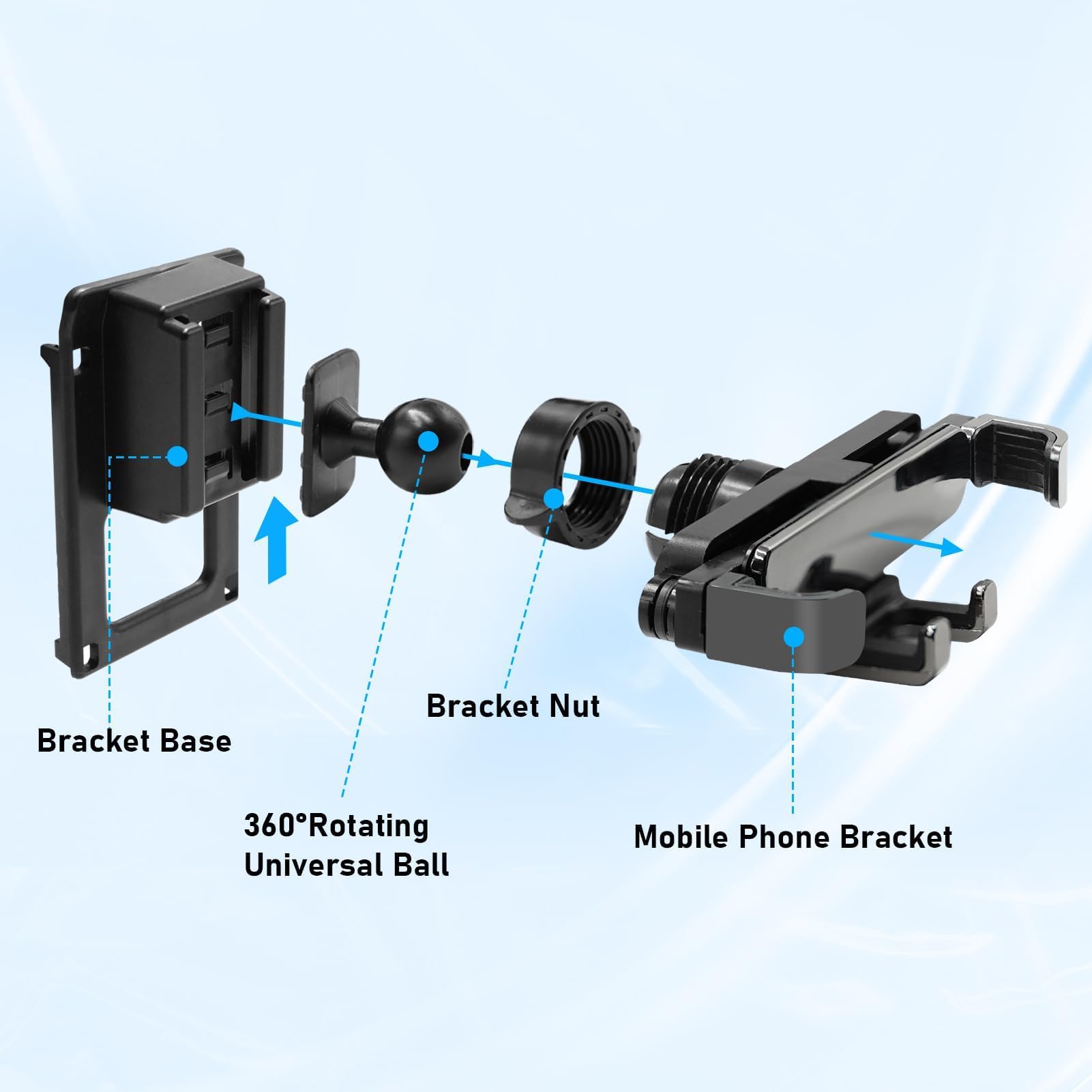 TTCR-II Custom Fits Base de Support de Téléphone de Voiture Compatible avec VW Golf 7 2014-2020, Support de Smartphone de Voiture Réglable Rotatif à 360° Golf 7 Accessoire