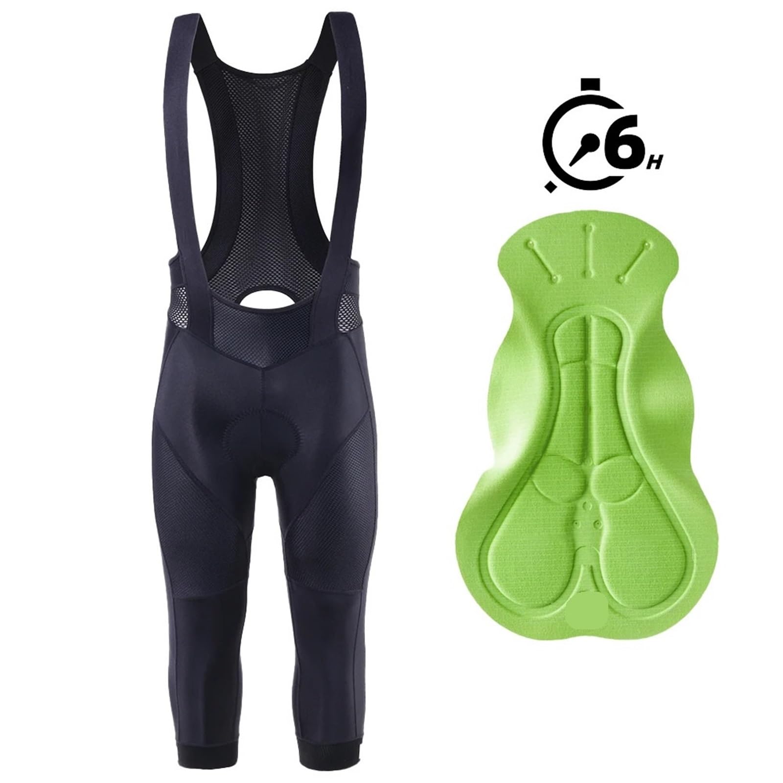Cuissard à Bretelles Cyclisme Hommes Collants Vélo Route Professionnel Longue Distance 3/4 M