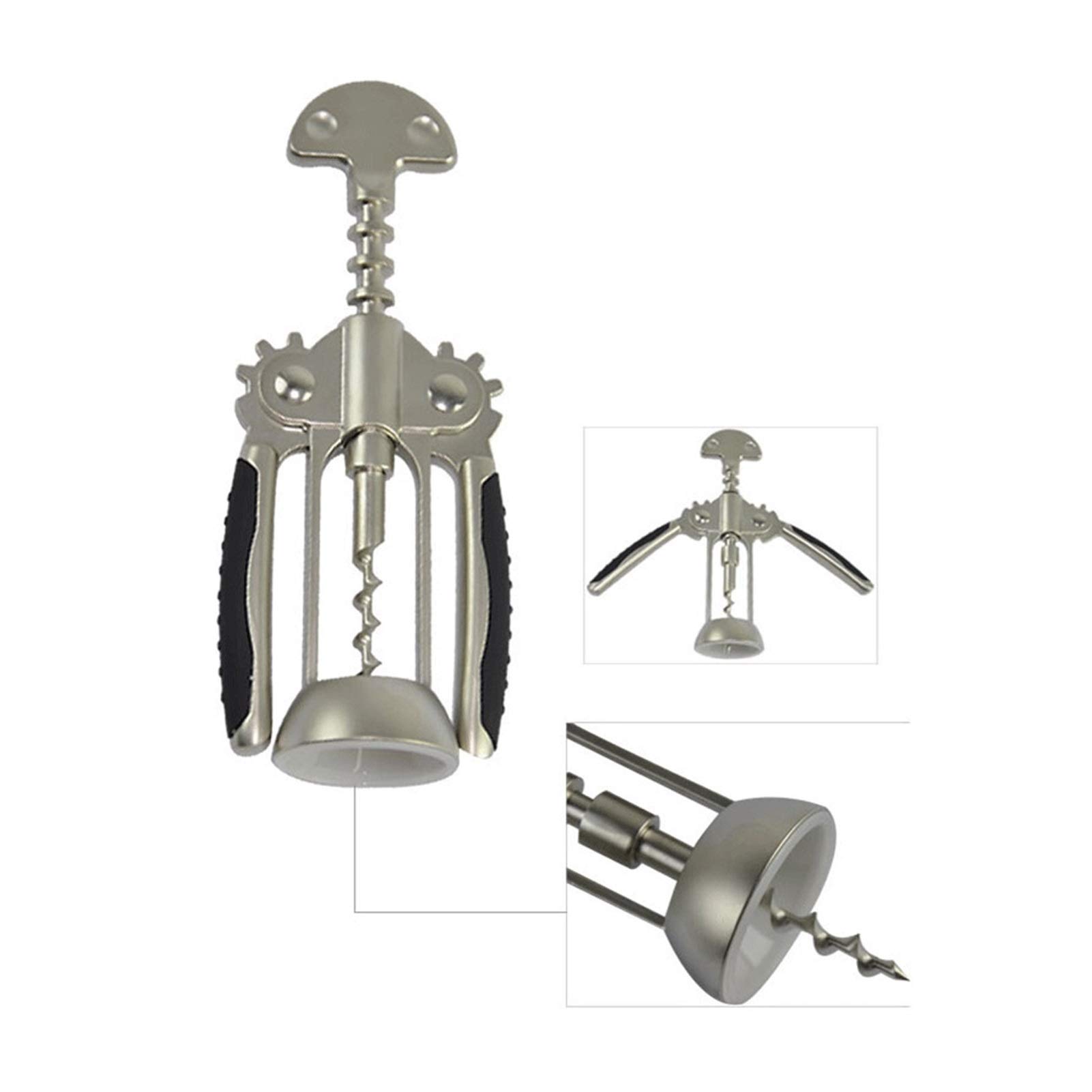 Sacacorchos Multifuncional con Forma de ala para Vino, Ideal para el hogar, la Cerveza o restaurantes. Apto para Amantes del champán y la Cerveza.