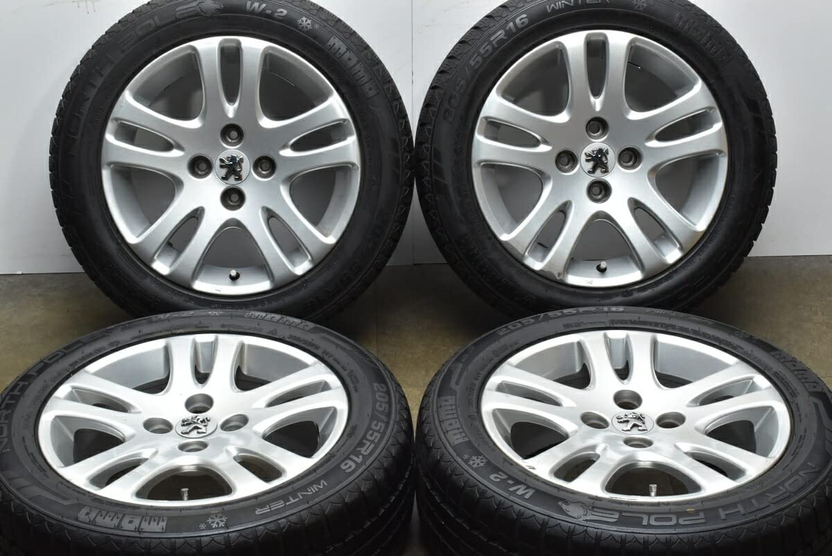 Amazon | 中古 スタッドレスタイヤホイール 4本セット 16インチ 6.5J +  