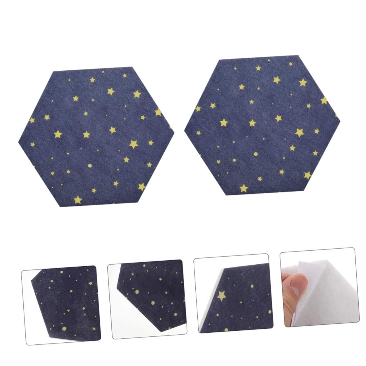 TEHAUX 2pcs Hexagon Felt Board Stickers Message Board for Photos Notes Decor Multifunctional Wall Decals Easy to Install for Use