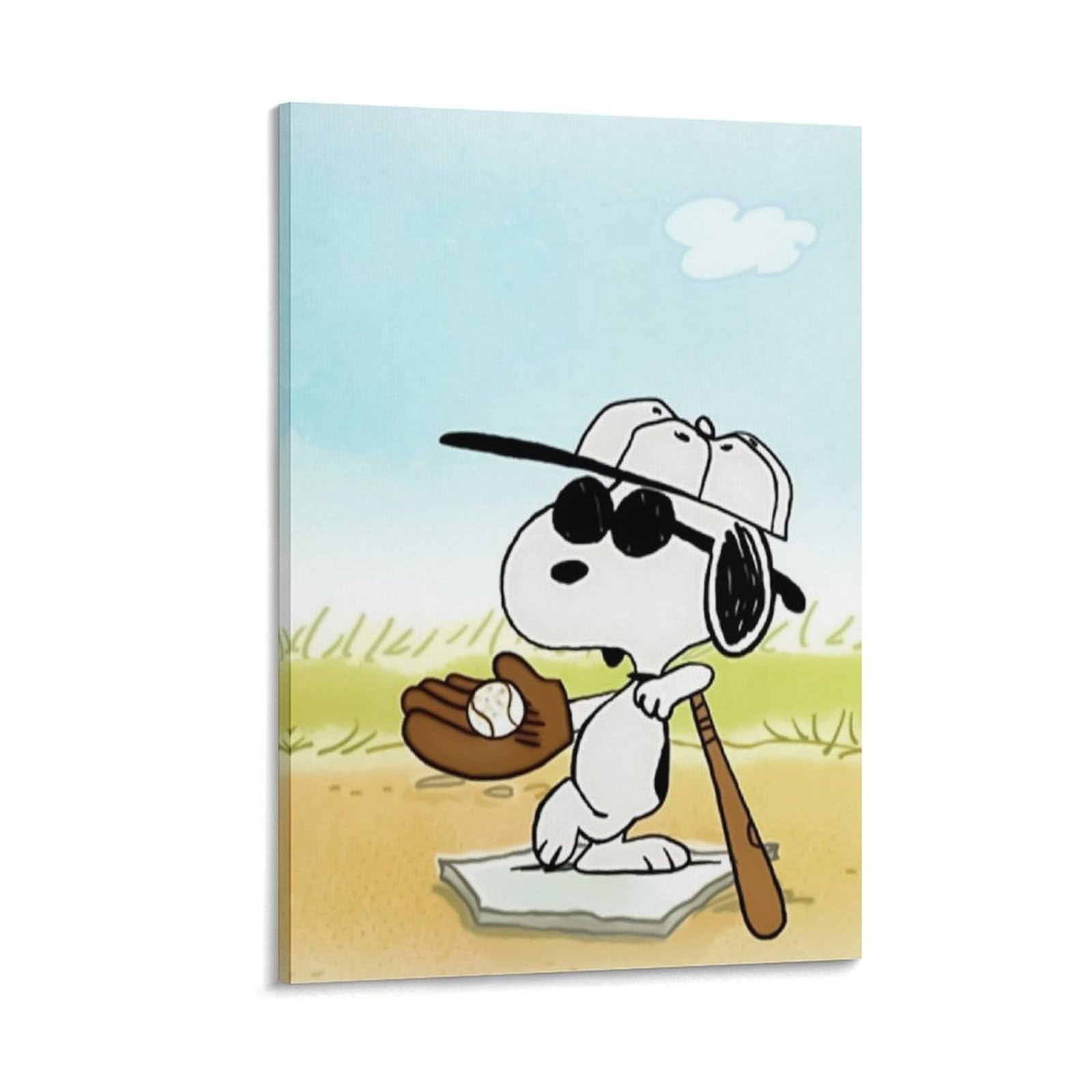 Amazon.co.jp: かわいい 野球 イラスト スヌーピー 野球 ポスター 印刷