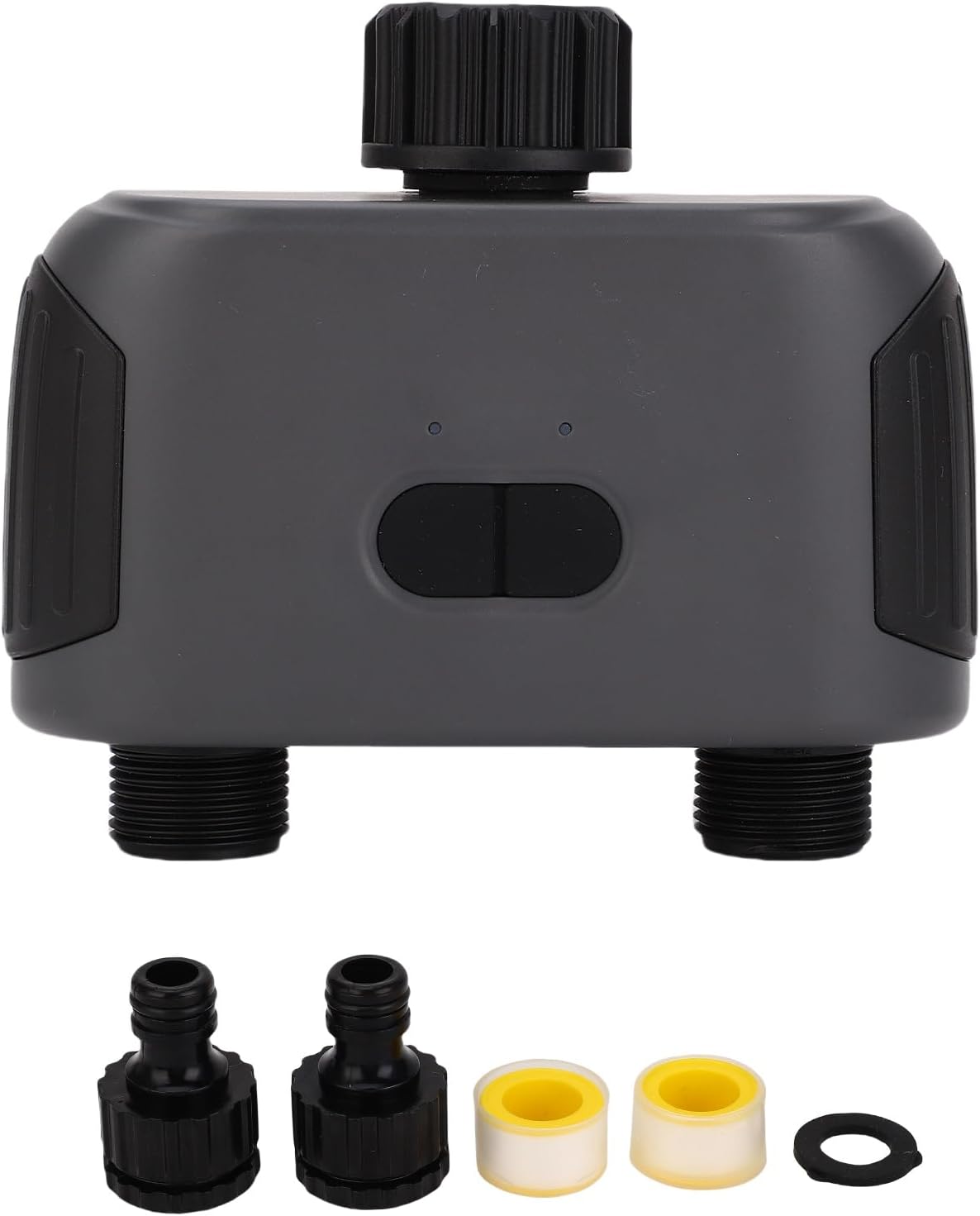 GOTOTOP Bluetooth Sprinkler Timer 2 Zone Water Timer Dual Zone Irrigation Controller with APP Control Rain Delay IP55 Proof for Garden Yard Lawn