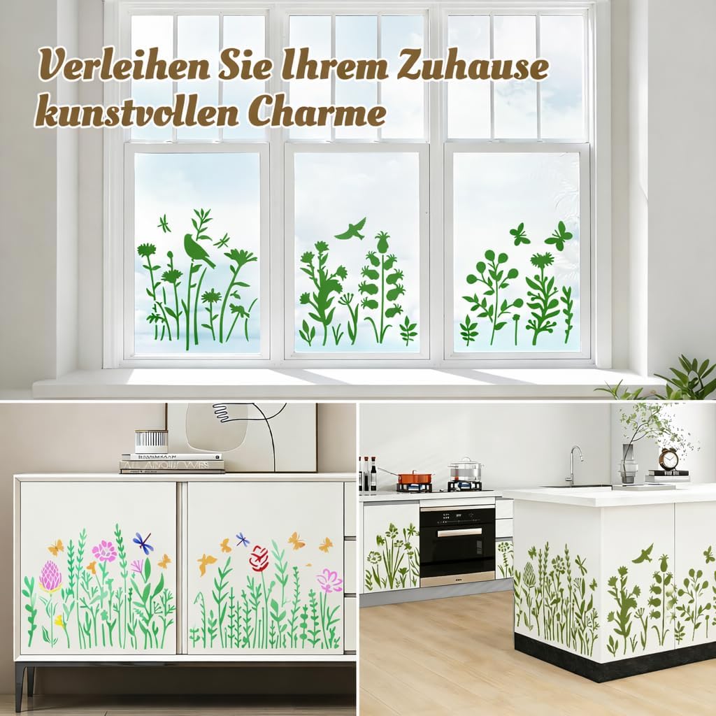 8-Piece Wall Stencil Kit for Painting image 3