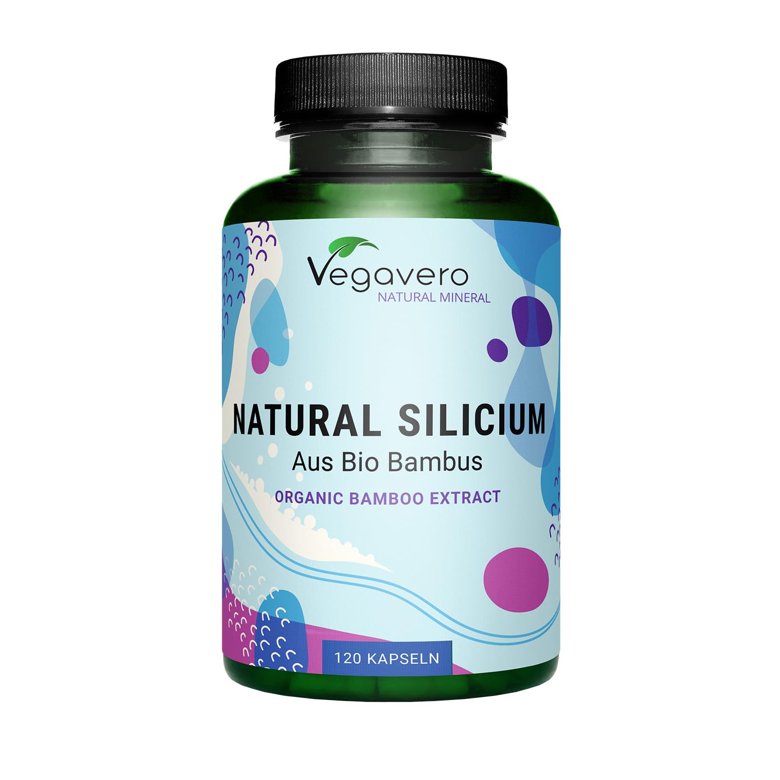 Silicio Organico Vegavero | 300 mg | 100% Natural & BIO - Derivado del Extracto de Bambú | Sin aditivos & Vegano | Esencial Para Huesos, Articulaciones y Músculos | 120 Cápsulas