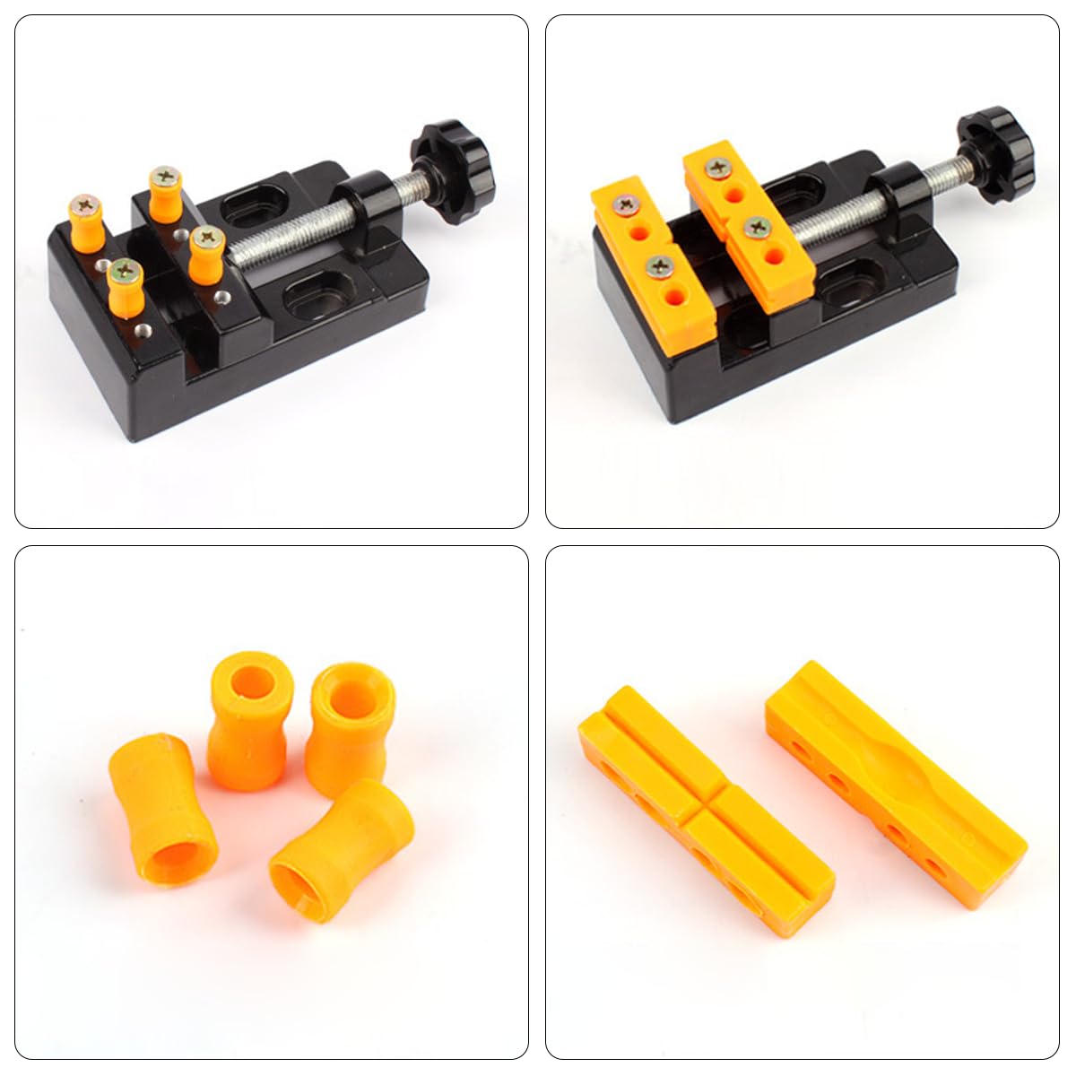 Flat Mini Bench Clamp Tabletop Vise Drill Press Vise Tools, Multi-Purpose Aluminium Alloy Flat Jaw Pliers - Image 3