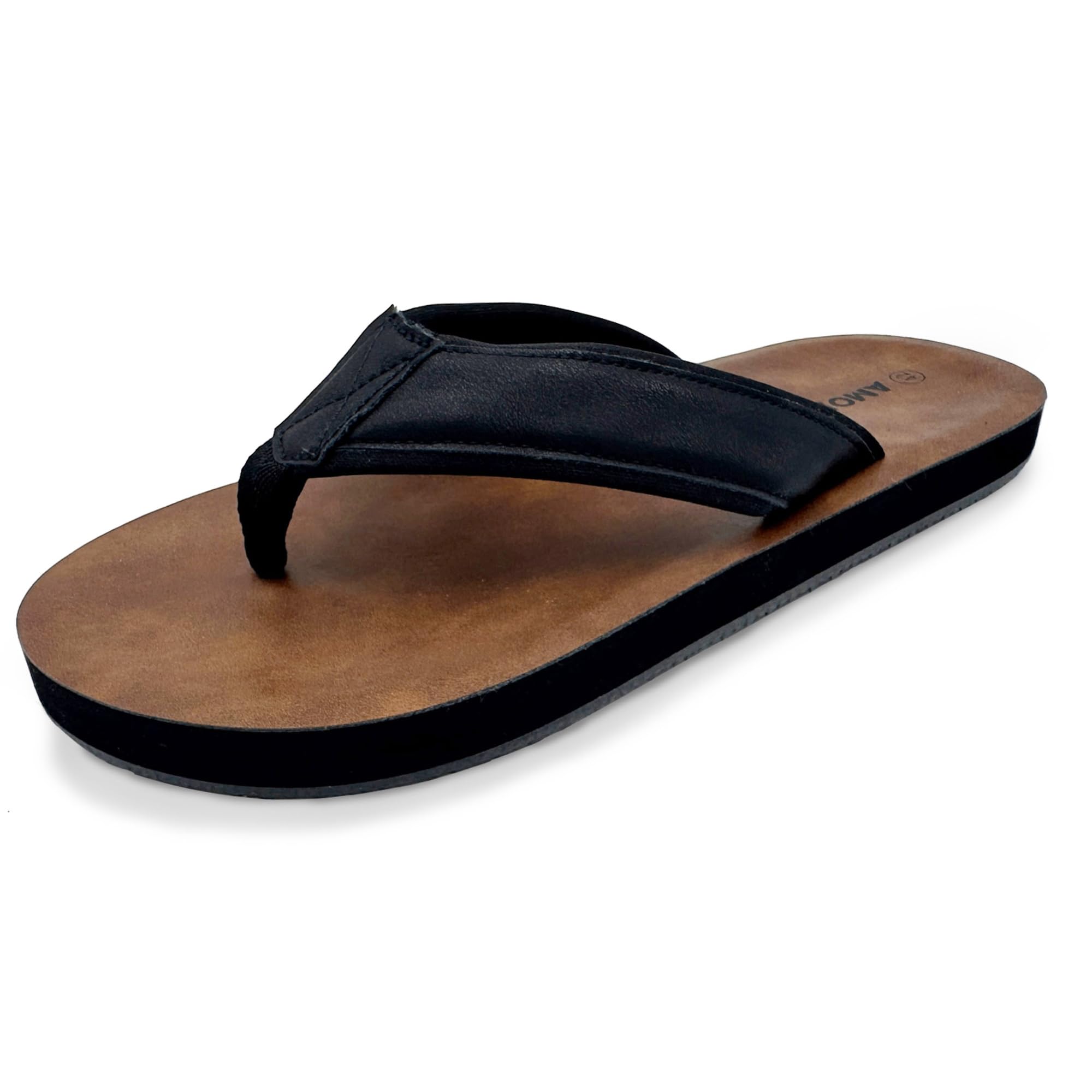 Amoji Men Flip Flops Beach Women Thong Yoga Sandals Chancletas1601 Black 7...