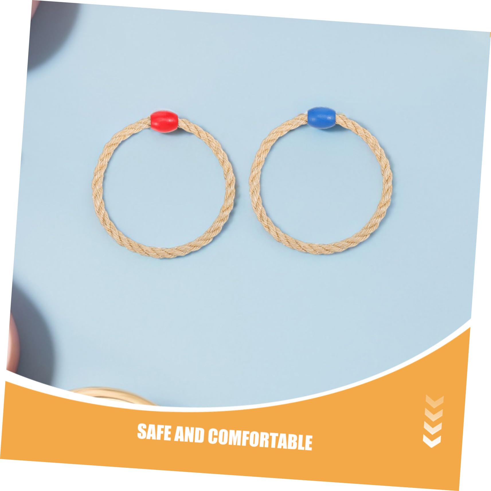 HEMOTON 15 Pièces Jeu de Manteau extérieur Jouets de Corde sisal réutilisables Pièces de Lancement d'anneau Jeux d'agilité en Beige