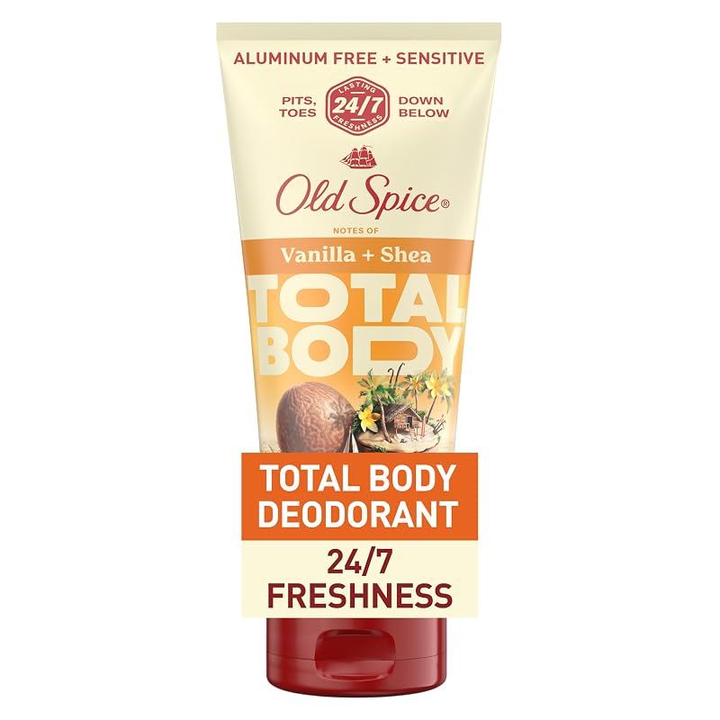 Creme desodorante corporal Old Spice Vanilla + Shea, sem alumínio, 85 g