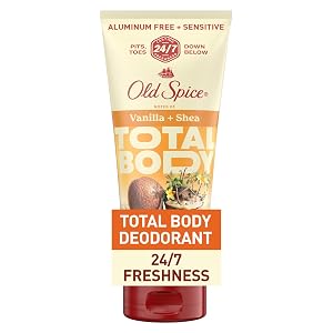 Old Spice Whole Body Deodorant Cream for Men Aluminum Free Vanilla Shea Scent 24 7 Odor Protection 24