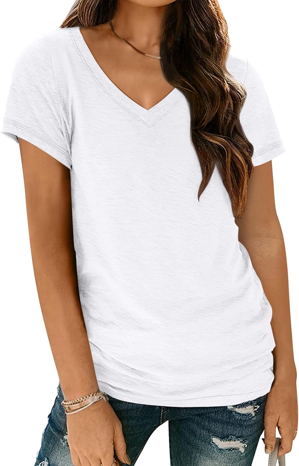 AUTOMET T-Shirts Short Sleeve V Neck Tees Tops for...