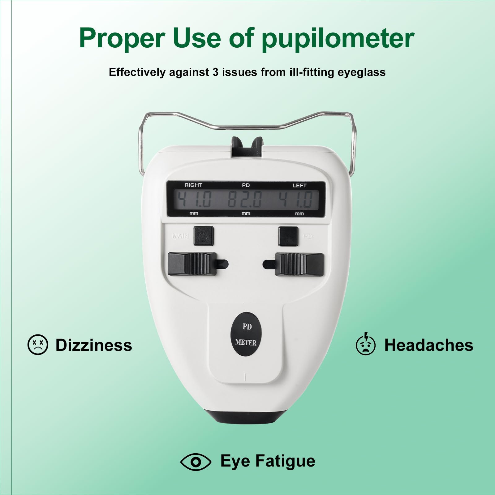 Misuratore di distanza pupillare digitale ottico a LED Pd Meter Pupilometro Strumento di misurazione della distanza interpupillare Apparecchiature oftalmiche con display LCD Pd ottico