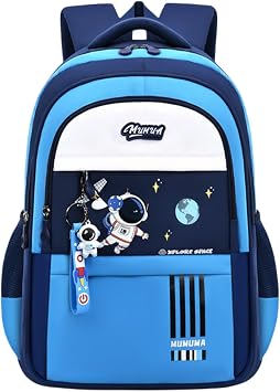 MITOWERMI Astronaut-space Backpack for Boys-Girls Elementary Middle School Backpack Book Bags for Boys Kids Lightweight Back Pack Blue