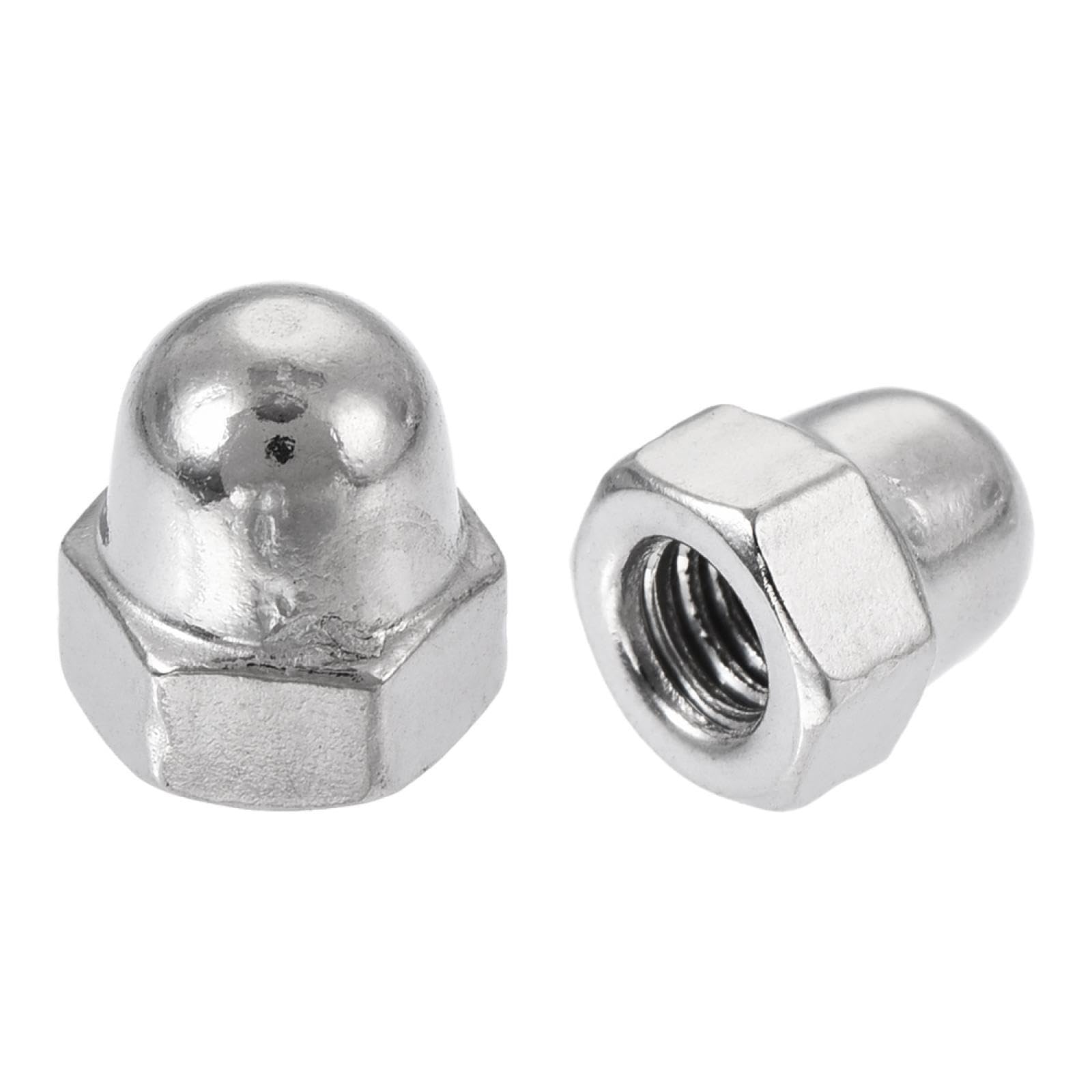 Tool Parts and Accessories M4 X 0.7mm Stainless Steel Cap Acorn Hex Nuts Fastener Silver Tone 12pcs (#CN-140824-07689)