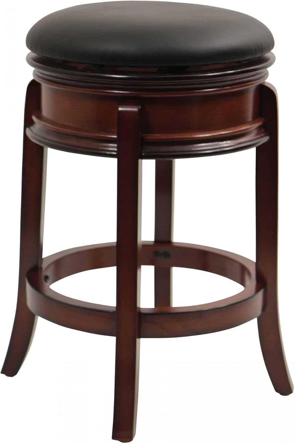 Boraam Magellan Backless Swivel Counter Stool, Black/Brandy
