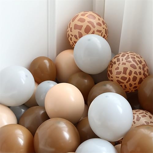 Miniatura 6 de Kit de arco de guirnalda de 137 globos marrones, globos nude de doble relleno, marrón, marrón, macarrón, gris, jirafa, globos para decoración de