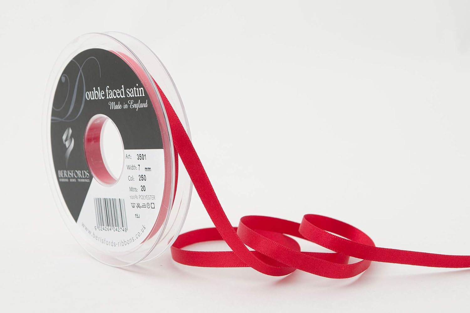 Double Faced Satin Ribbon, Red, 70 mm Width, 20 metre Length