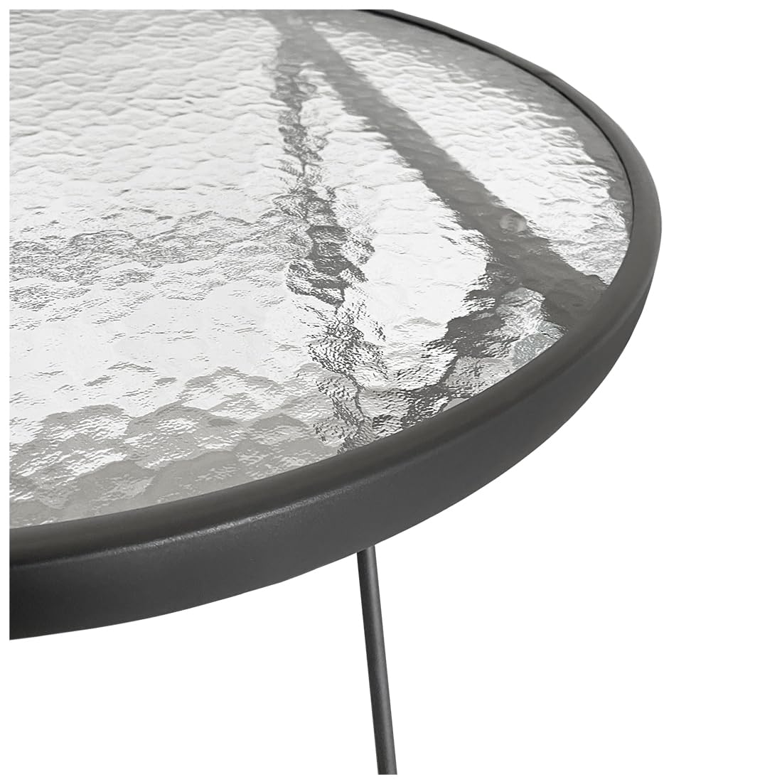 Acomoda Textil – Mesa Plegable de Acero para Interior y Exterior Antracita. Mesa de Cristal Estable y Resistente para Jardín, Balcón, Terraza y Patio 60x70 cm.
